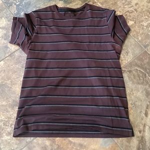 Rag & Bone brown with black and grey stripes tee